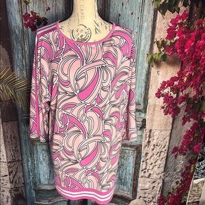 Michael Michael Kors Abstract Retro Pink Tunic Top, size medium, good condition‎